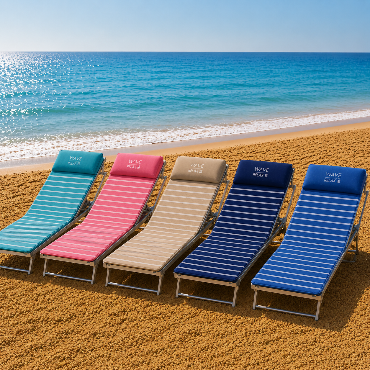 WAVE RELAX - Telo mare con cuscino integrato